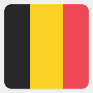 Belgium National Flag Square Sticker