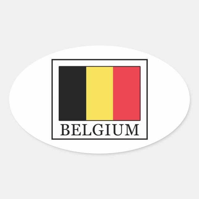 Belgium Oval Sticker (Front)
