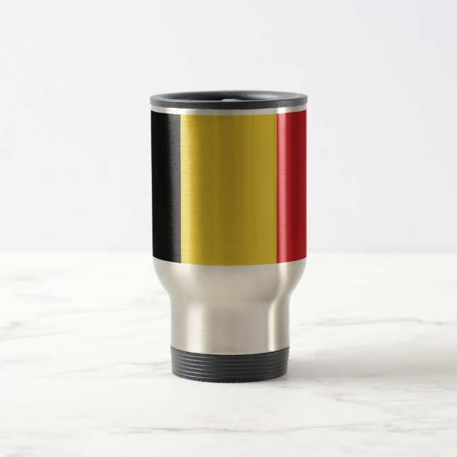 Belgium Plain Flag Travel Mug (Center)