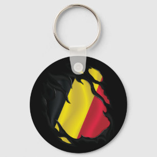 Belgium Ripped Flag Key Ring