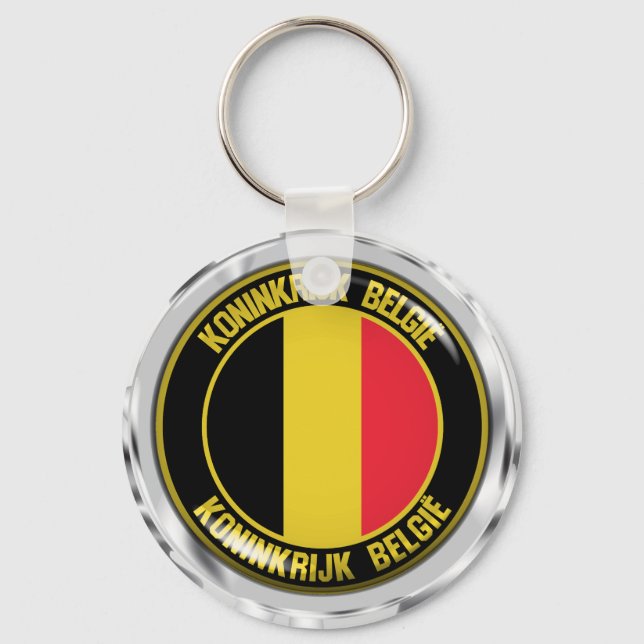 Belgium Round Emblem Key Ring (Front)