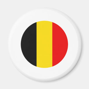 Belgium Round Flag Design Magnet
