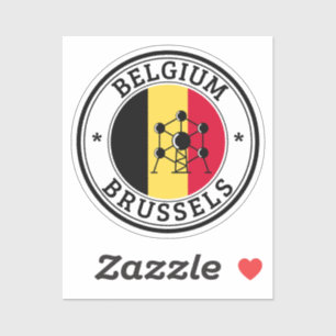 Belgium Seal Sticker Round Flag For Laptop Book..