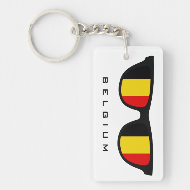 Belgium Shades custom text & colour key chain (Front)
