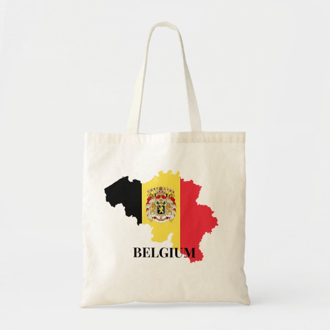 Belgium Silhouette, flag, Tote Bag (Front)
