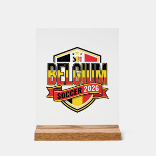 Belgium Soccer 2026 Soccer Bold Country Typography Acrylic Sign