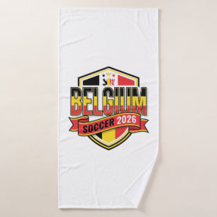 Belgium Soccer 2026 Soccer Bold Country Typography Bath Towel