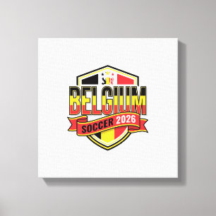 Belgium Soccer 2026 Soccer Bold Country Typography Canvas Print