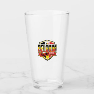 Belgium Soccer 2026 Soccer Bold Country Typography Glass