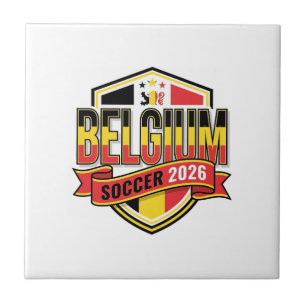 Belgium Soccer 2026 Soccer Bold Country Typography Tile
