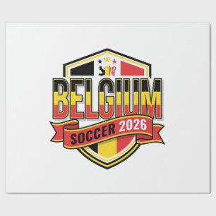 Belgium Soccer 2026 Soccer Bold Country Typography Wrapping Paper