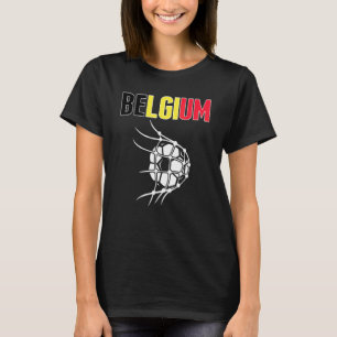 Belgium Soccer Ball In Net Support Belgian Footba T-Shirt