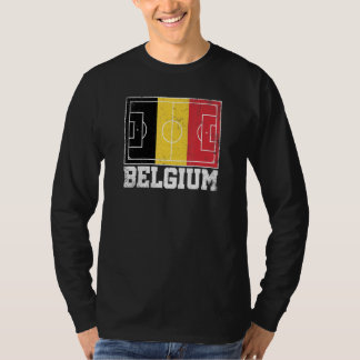 Belgium Soccer Field Country Flag Belgian Pride T-Shirt
