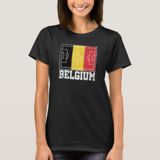 Belgium Soccer Field Country Flag Belgian Pride T-Shirt