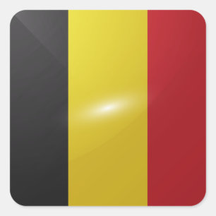 Belgium square glossy flag sticker