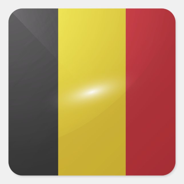 Belgium square glossy flag sticker (Front)