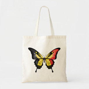 Belgium Swallowtail Butterfly Flag Sticker Tote Bag