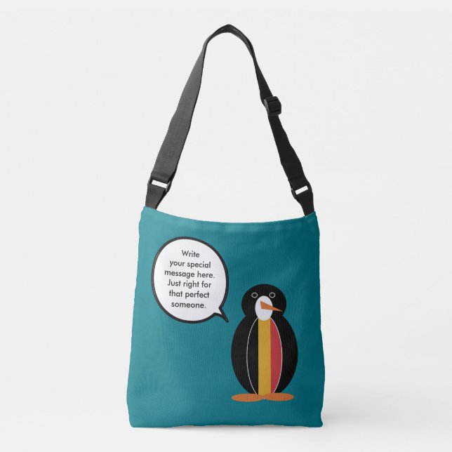 Belgium Talking Ms Penguin Personalised  Crossbody Bag (Front)
