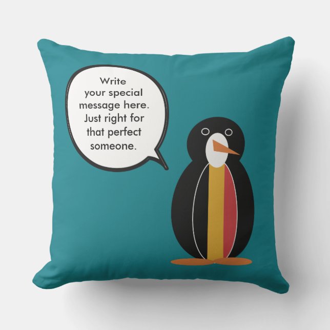 Belgium Talking Ms Penguin Personalised  Cushion (Front)