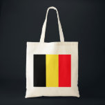 belgium tote bag<br><div class="desc">Flag of Belgium. The national flag of Belgium (Dutch: Vlag van België, French: Drapeau de la Belgique, German: Flagge Belgiens) contains three equal vertical bands of black (hoist side), yellow, and red. The colours were taken from the colours of the Duchy of Brabant, and the vertical design may be based...</div>