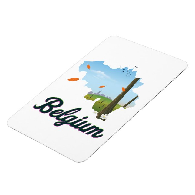 Belgium Travel poster. Magnet (Left Side)