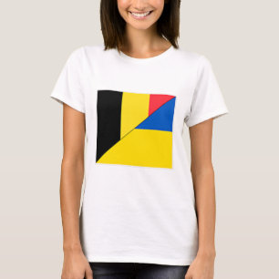 Belgium Ukraine Flag Belgian Ukrainian Nationality T-Shirt
