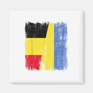 Belgium Ukraine Half Flag Belgian Ukrainian Herita Magnet