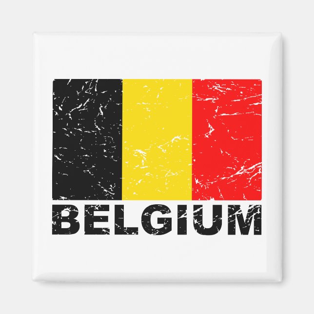Belgium Vintage Flag Magnet (Front)