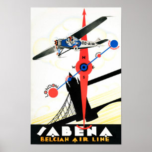 Belgium Vintage Travel Poster Restored