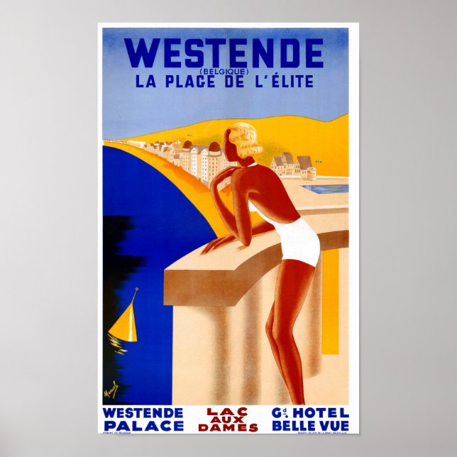 Belgium Vintage Travel Poster Restored (Front)