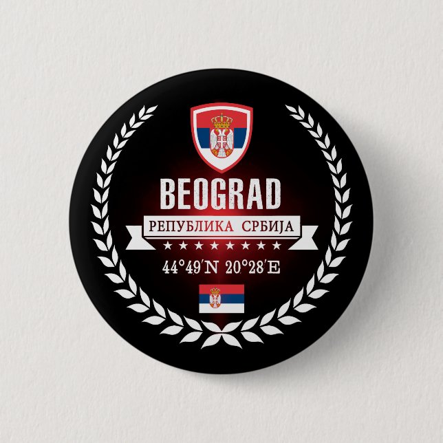 Belgrade 6 Cm Round Badge (Front)