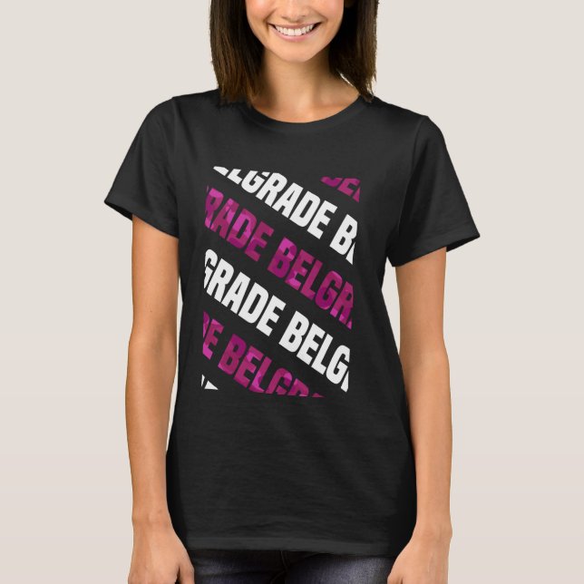 Belgrade Camo Pattern Pink Camouflage T-Shirt (Front)