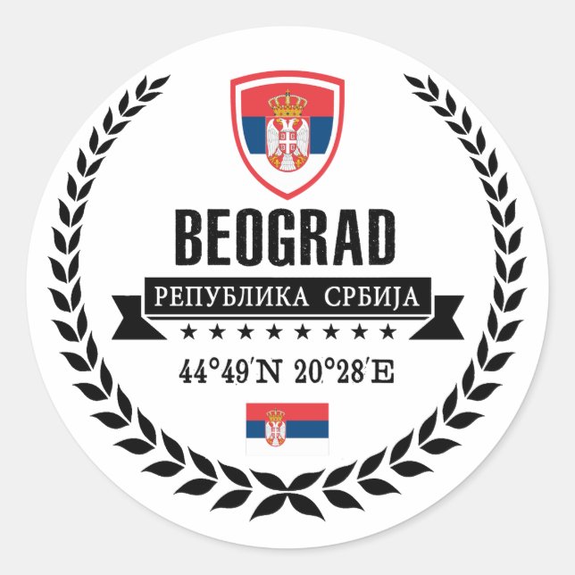 Belgrade Classic Round Sticker (Front)