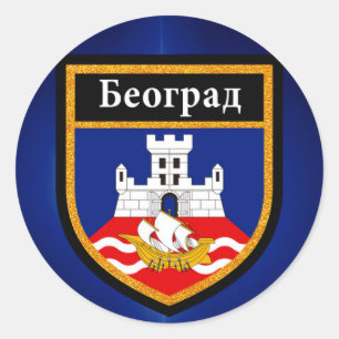 Belgrade Flag Classic Round Sticker