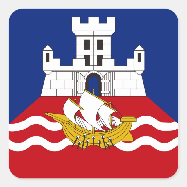 Belgrade Flag Square Sticker (Front)