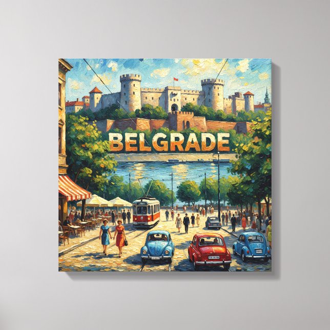 Belgrade Fortress Boulevard Scene Canvas Print (Front)