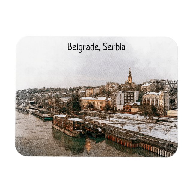 Belgrade Serbia Balkan Panorama View Magnet (Horizontal)