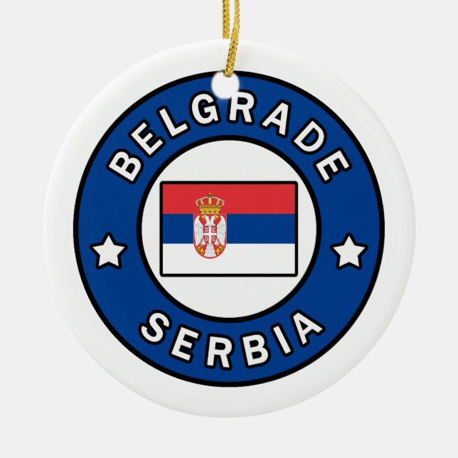 Belgrade Serbia Ceramic Tree Decoration (Front)