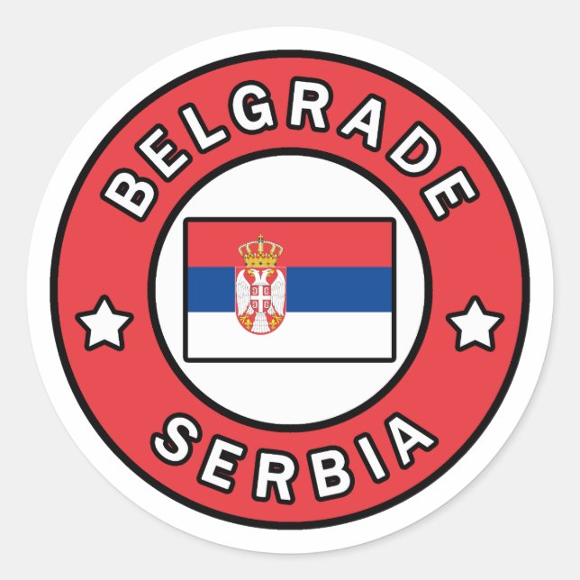 Belgrade Serbia Classic Round Sticker (Front)