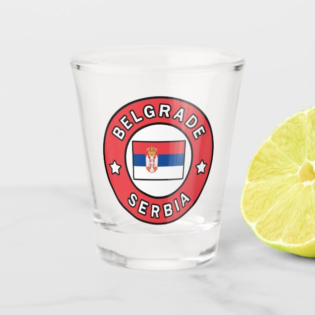 Belgrade Serbia Shot Glass (Front)