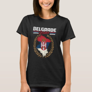 Belgrade Serbia Travel Serbian Flag Map Srbija T-Shirt