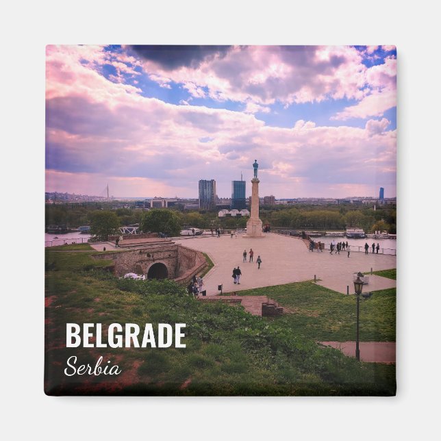 Belgrade souvenir magnet view from Kalemegdan (Front)