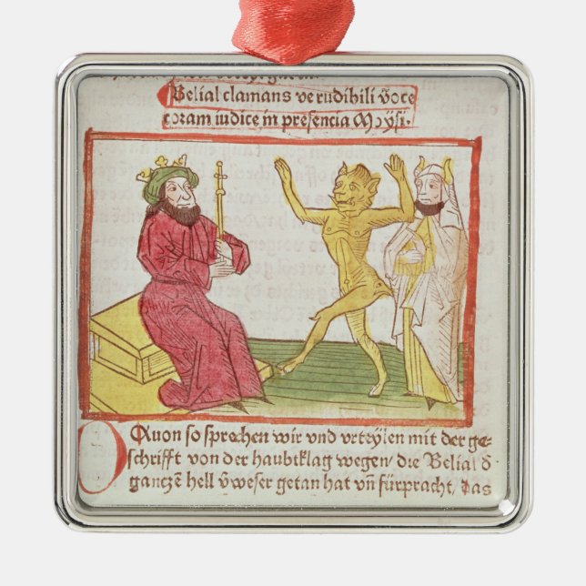 Belial dances before King Solomon Metal Tree Decoration (Front)