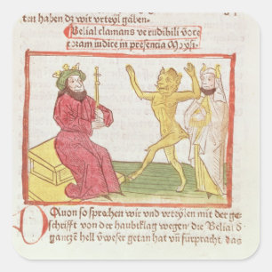 Belial dances before King Solomon Square Sticker