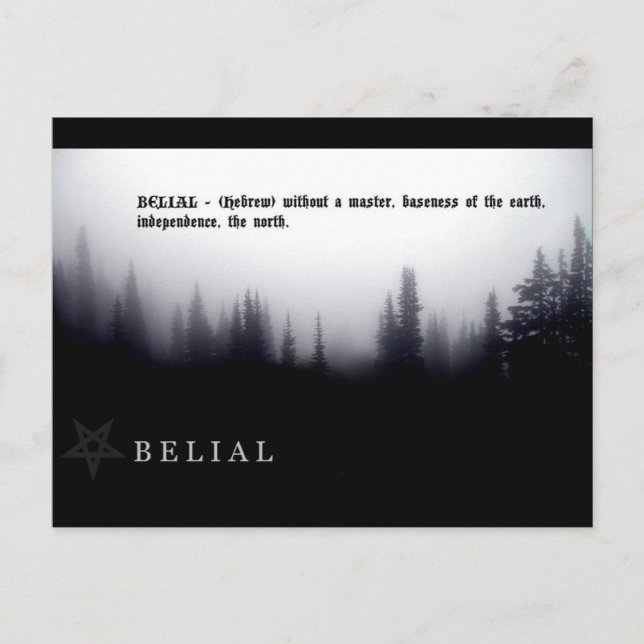 BELIAL POSTCARD (Front)