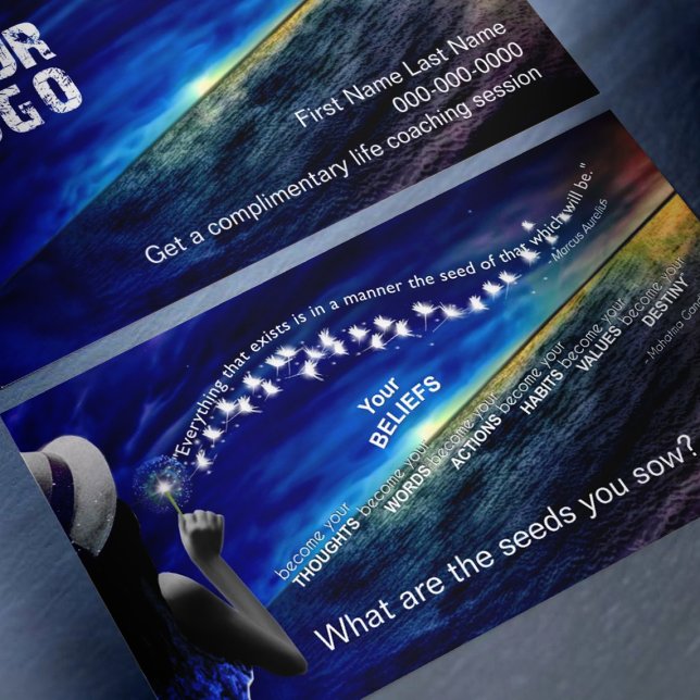 Belief - The seeds you Sow and Your Goals Business Card (Belief business cards with two powerful quotes for coaching)