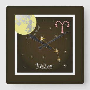 Bélier 21 mars at 8 p.m. square wall clock