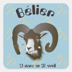 Bélier 21 mars au 20 avril Autocollants Square Sticker