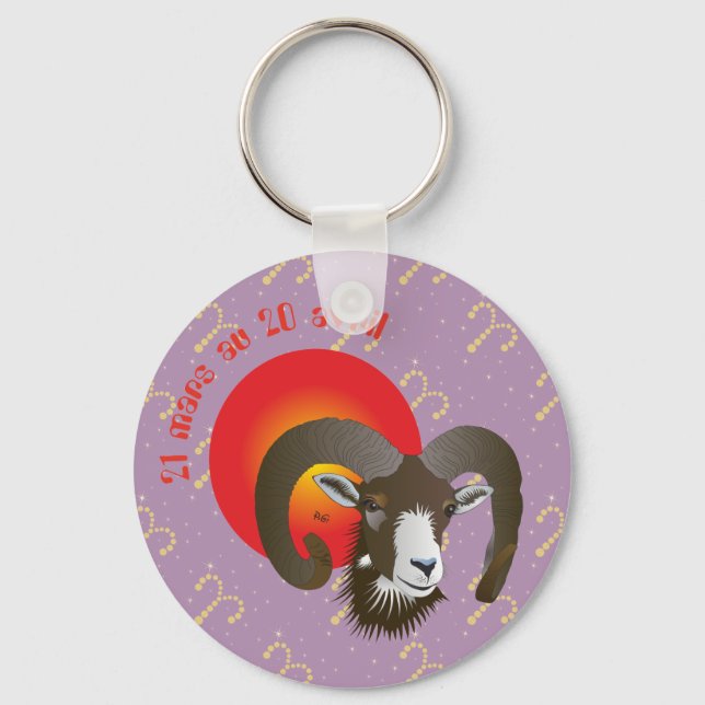 Bélier 21 mars au 20 avril Porte-clés Key Ring (Front)
