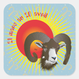 Bélier 21 Mars outer 20 avril Autocollants Square Sticker